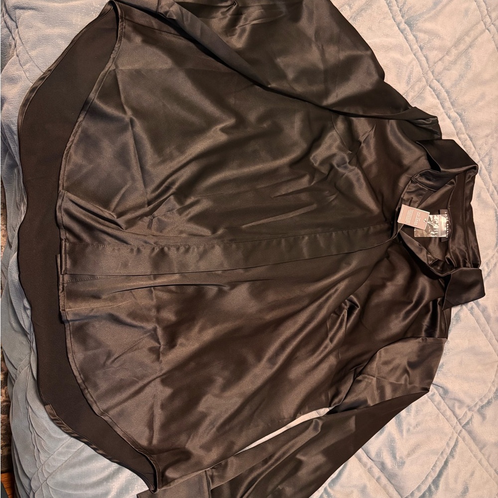 Lane Bryant Black Satin Shirt